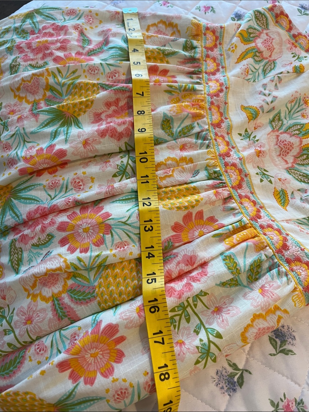 Floral Tiered Sundress in Pastel Yellow and Pink - Picture 13 of 14